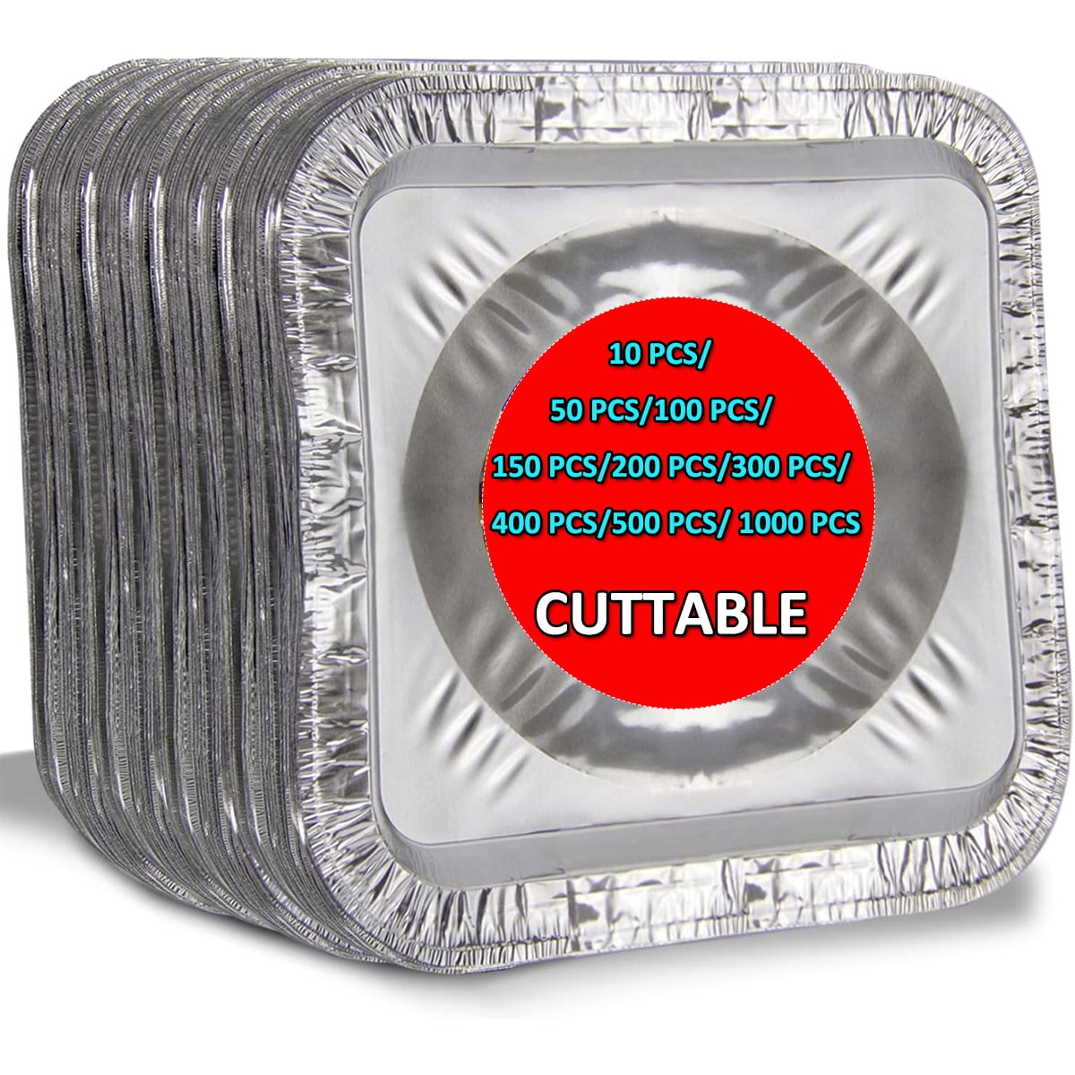 300-piece Aluminum Foil Square Stove Cover Disposable Thick Bib Liner Drip Tray Gas Stove Top Protective Sleeve 8.5 Inches (about 21.6 Cm)