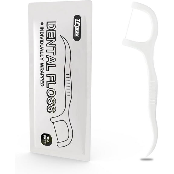 300 pieces of dental floss, each piece individually packaged. The dental floss is packed in single pieces