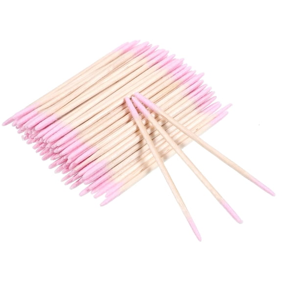 300 precision tip cotton swabs, nail polish remover stick dual tip micro-embroidery makeup applicator, wooden handle tip cotton swabs, used for eyebrow nail polish remover cleaning tool