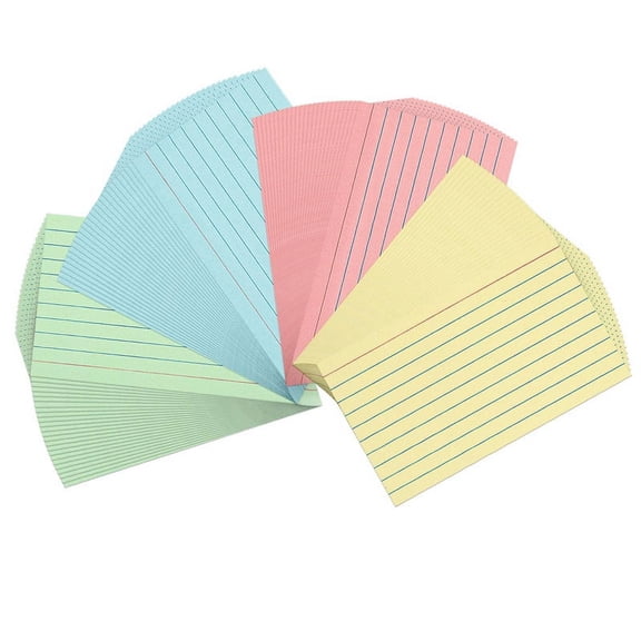 300 sheets x 3x5 colorful flashcards(75 pictures for each color, 4 colors in total)-Multicolor