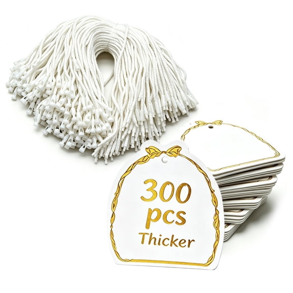 Dayedo cake gift label, 2.12 x 2.24 inch thick white cardboard with rope price tag, 300 pieces