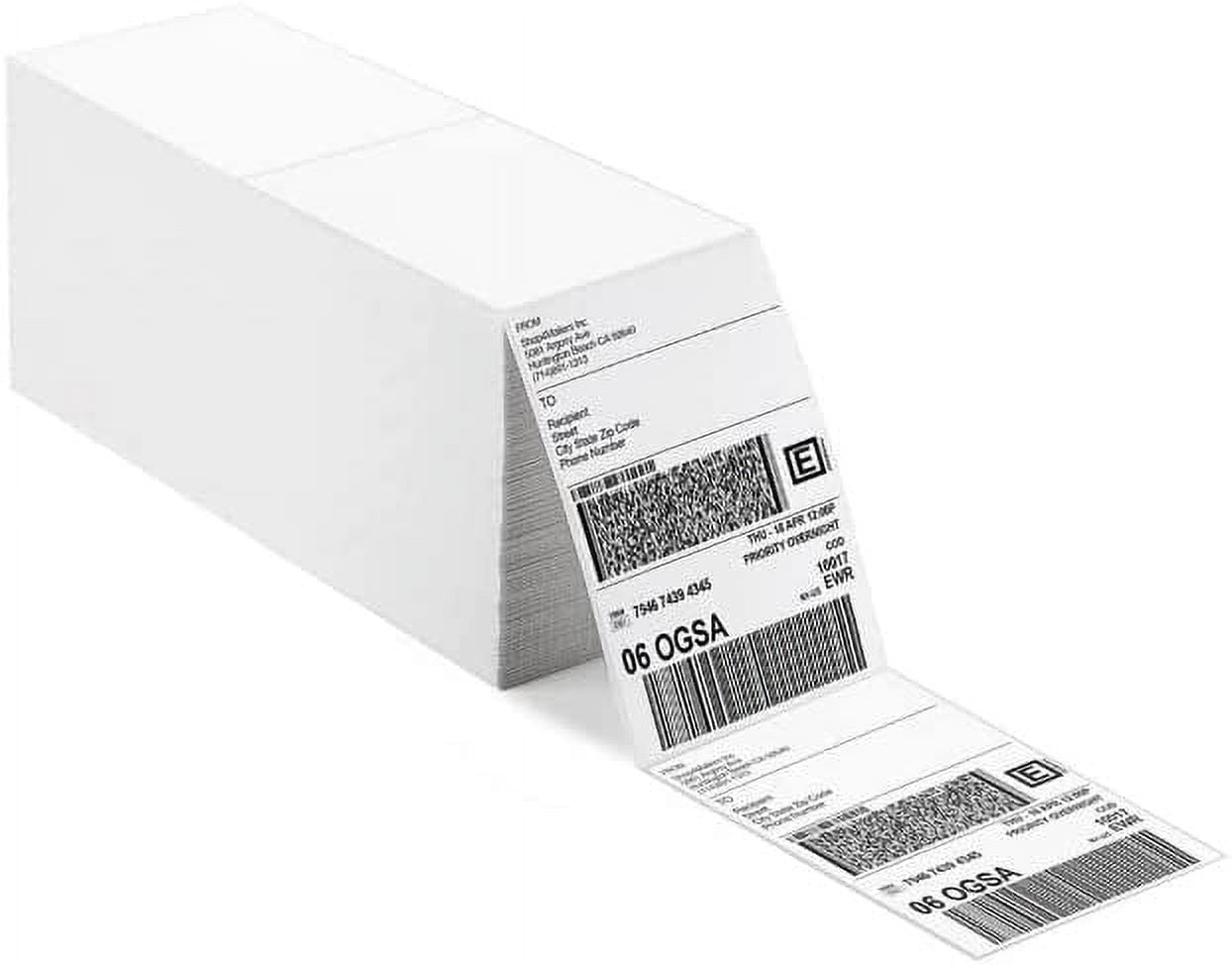 3000 4x6 Fanfold Direct Thermal Shipping Labels Perforated Label