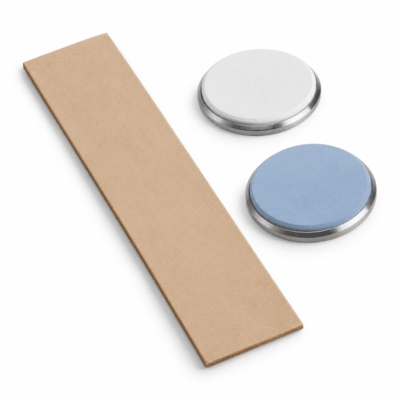 3000/6000 Grit Corundum Whetstone Disc and Leather Strop Sharpening Kit