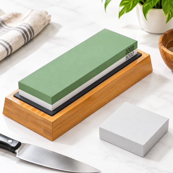 3000/8000 Grit Whetstone Sharpening Kit with Flattening Stone