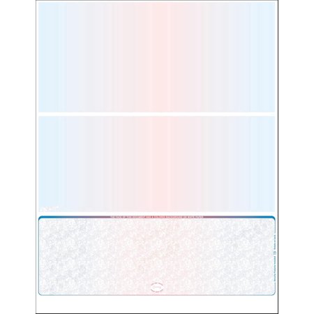 3000 Blue- Red- Blue- Prismatic Laser Check Stock, (Check At Bottom) BLANK Laser Checks, No Customization