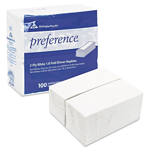 3000/Carton 15 in. x 16 in. 1/8 Fold Dinner Napkins - White
