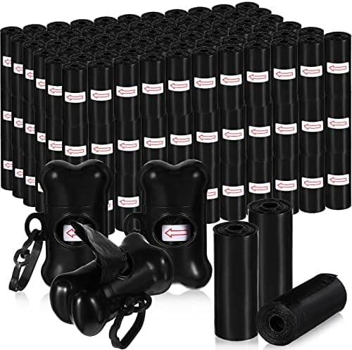 3000 Count Dog Poop Bags Pet Waste Bags for Poop with 3 Dispensers for Home, Outdoor, Puppy Walking, and Travel, 12 x 8.6 Inch(Black)