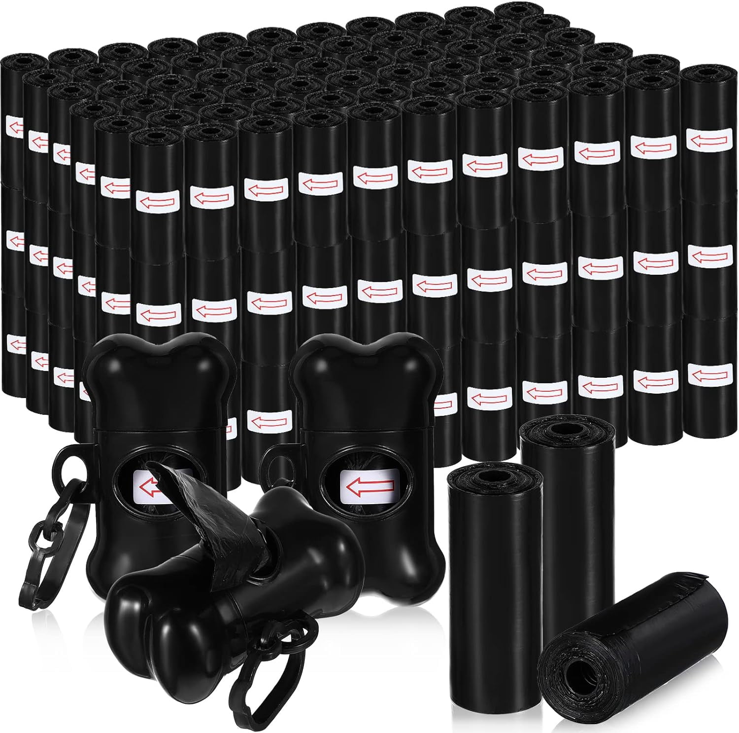 3000 Count Dog Poop Bags Pet Waste Bags for Poop with 3 Dispensers for Home, Outdoor, Puppy Walking, and Travel, 12 x 8.6 Inch(Black)