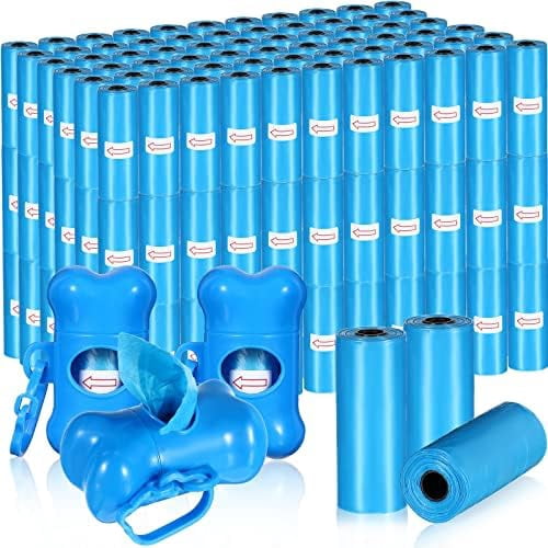 3000 Count Dog Poop Bags Pet Waste Bags for Poop with 3 Dispensers for Home, Outdoor, Puppy Walking, and Travel, 12 x 8.6 Inch(Blue)