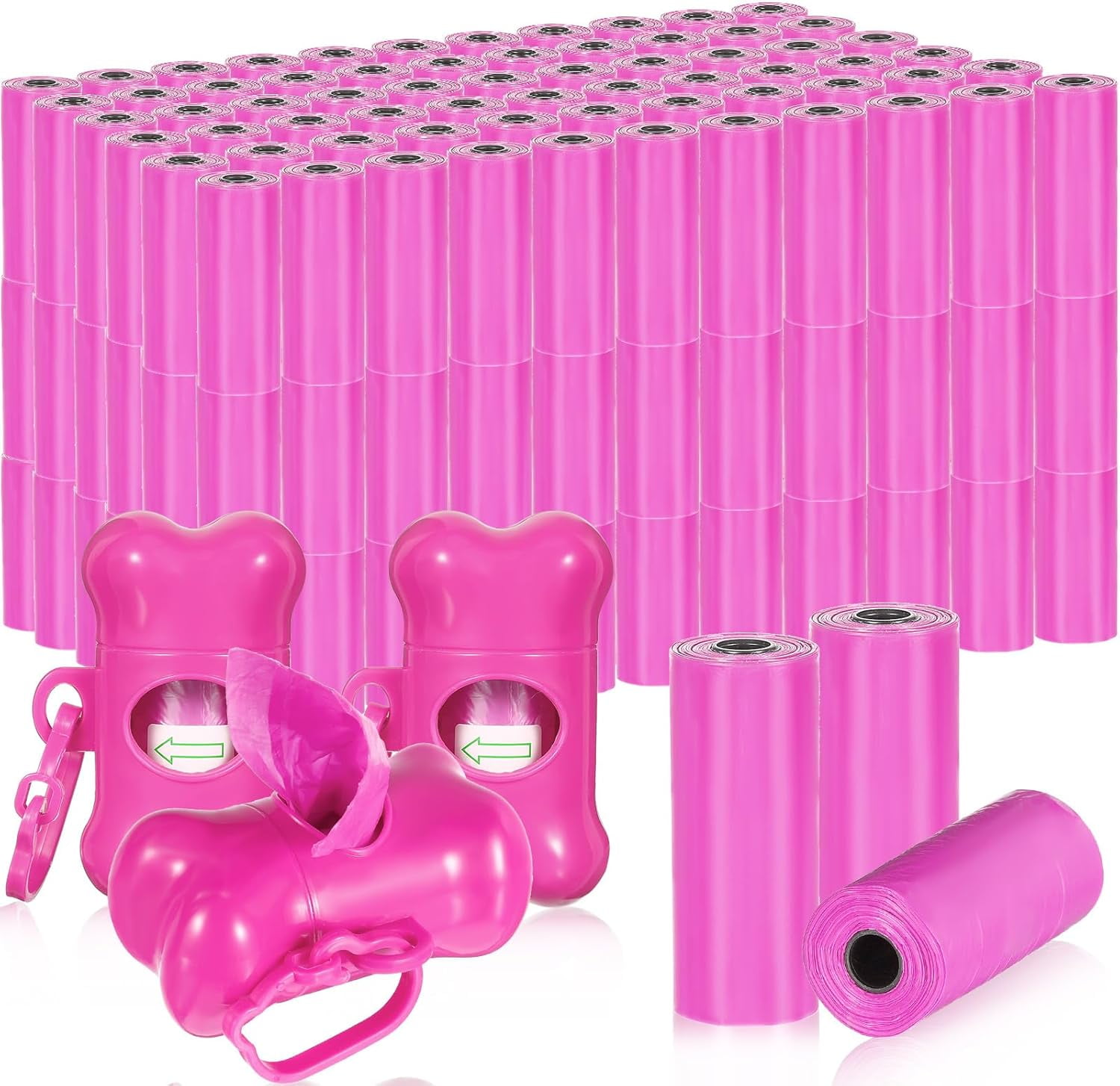 3000 Count Dog Poop Bags Pet Waste Bags for Poop with 3 Dispensers for Home, Outdoor, Puppy Walking, and Travel, 12 x 8.6 Inch(Hot Pink)