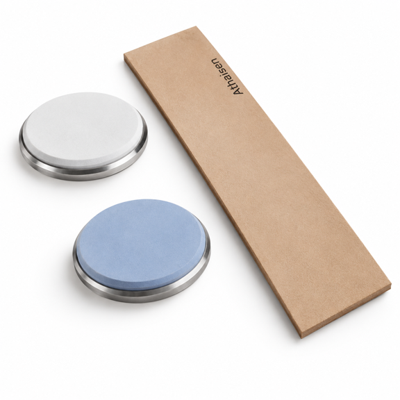 #3000 Fine #6000 Extra-fine Corundum Whetstone Disc And Leather Stroppatible With Horl 2 For 2 Pro