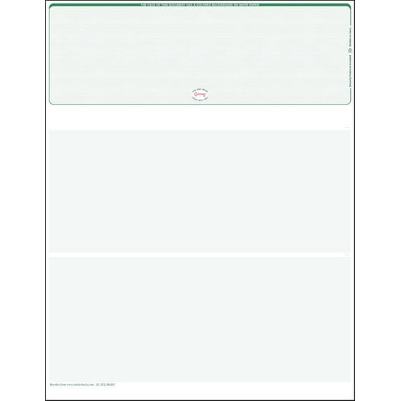 3000 Green-Linen Laser Check Stock, (Top Position) Blank Laser Checks, Top Laser Check, Bank Checks, Business Checks, or Personal Checks