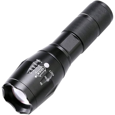 3000 High Lumens Tactical Flashlights, Military Grade 5 Modes Super Bright LED 18650 Flashlight Focus Torch Lamp Adjustable for Camping Hiking Emergency