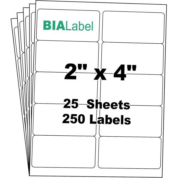 3000 Labels 30-Up 1" x2-5/8 Shipping Address Barcode Labels for Laser & Inkjet Printers, 100 Sheets, White, Permanent Adhesive (Bright White, 2"x4" - 25)