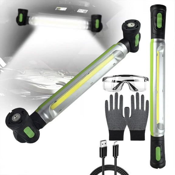 3000 Lumens Rechargeable Work Light, 5200mah Rechargeable Magnetic Work Light, Bright, Ip54 Waterproof & Durable Build, Tough & Built for Mechanics Inspection Workshop Emergency (Green)