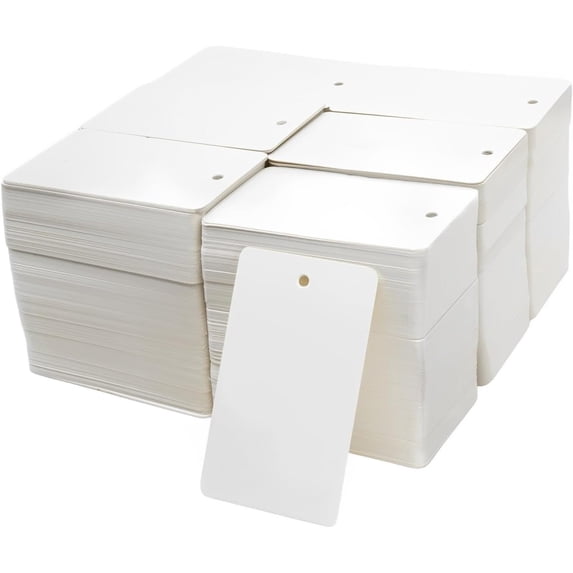 3000 PCS White Blank Merchandise Tags, 1.77 x 2.95 Inches Paper Gift Tags with Hole, Writable Unstrung Hang Tags for Pricing, Labeling, Retail Store, Clothing, Craft Projects, and Party Decorations