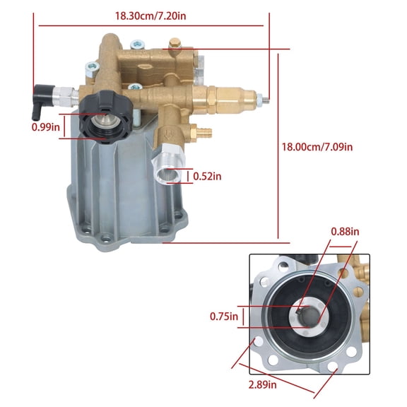 3000 PSI 3/4" Shaft Power Pressure Washer Pump For RMV25G30D-EZ, RMV2.5G30DEZ