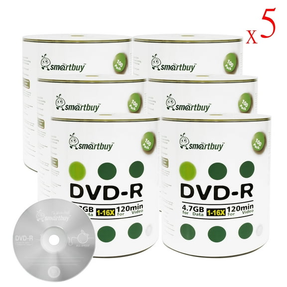 3000 Pack Smartbuy 16X DVD-R 4.7GB 120Min Logo (Non-Printable) Data Blank Media Recordable Disc