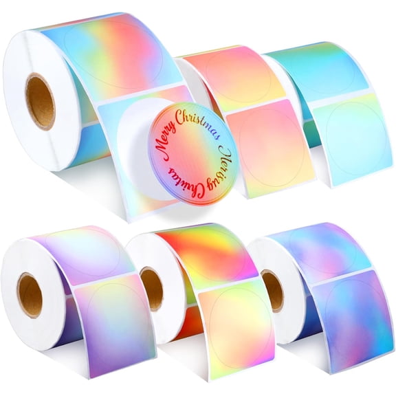 3000 Pcs 2 Inch Circle Thermal Sticker Labels Self-Adhesive Round Direct Thermal Labels for DIY Gradient Color Round Printable Label Stickers for Logo Design Baking Name Tag