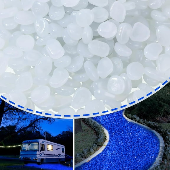 3000 Pcs Glow in The Dark Rocks 1 Inch Glow Rocks 12.6 LB Garden Glow in The Dark Stone Outdoor Glow in The Dark Pebbles for Landscaping Walkway Pathway Backyard Fish Tank Plant (White)
