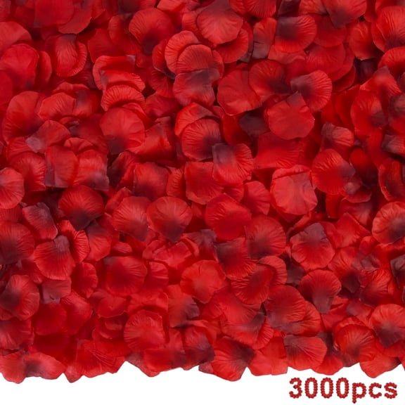 Scidweet 3000 Pcs Red Rose Petals Artificial Flowers Fake Silk Red Petals for Indoor Outdoor Valentine's Day Wedding Decoration
