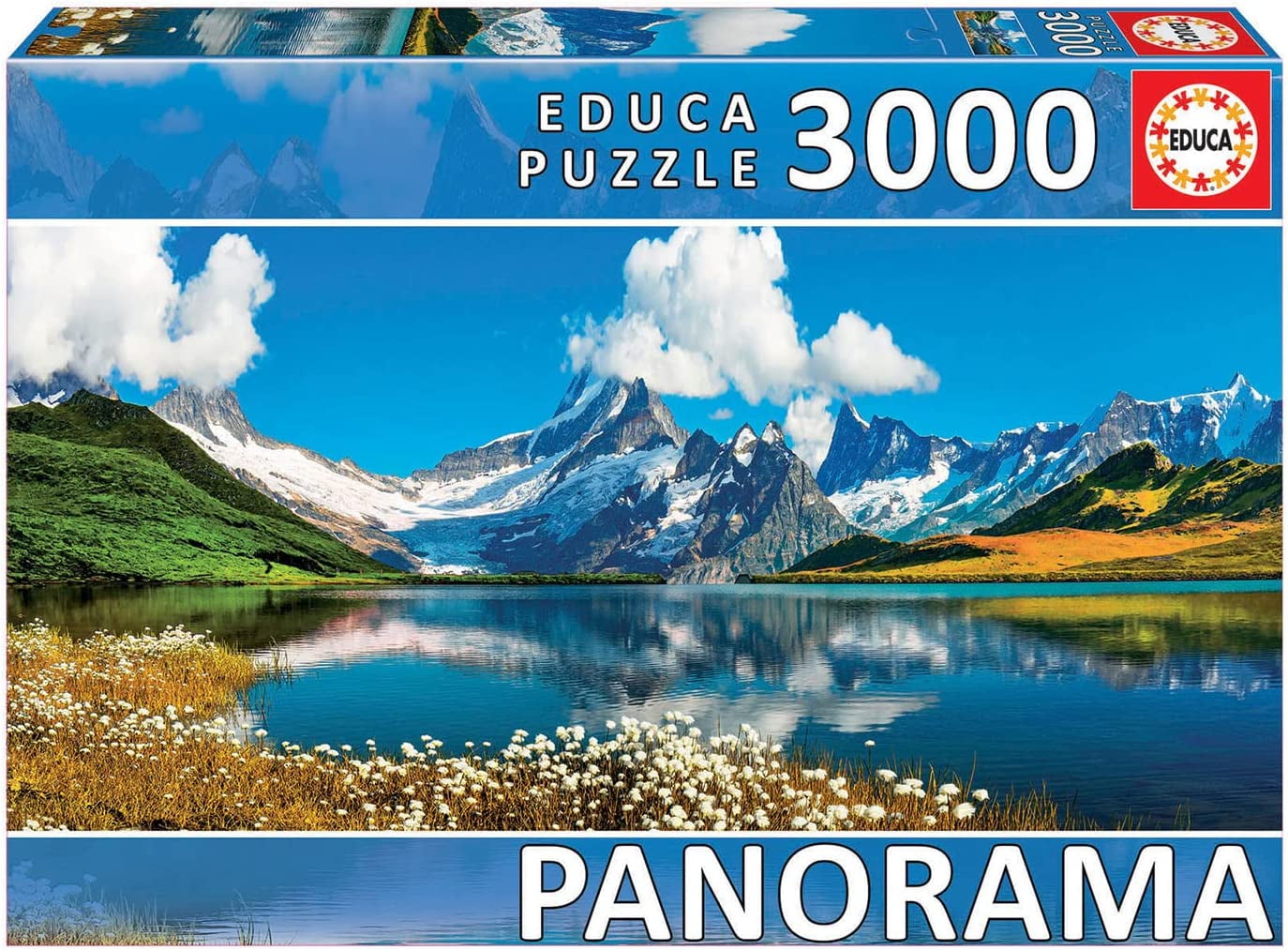 Educa Lupins Lake Sils Switzerland Puzzle - 1500 Piece Jigsaw With Glue