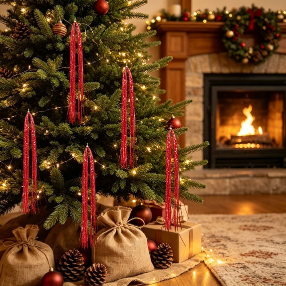 3000-Piece Christmas Tinsel Icicle Strands, Sparkling Foil Fringe ...