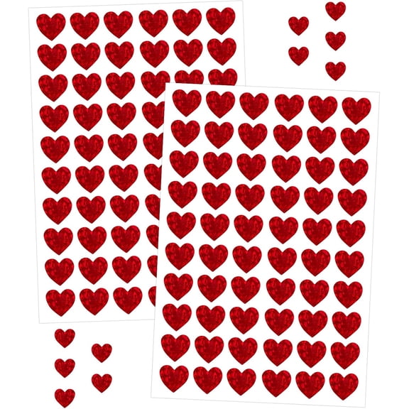 3000 Piece Heart Stickers 0.5 Inch Holographic Red Tiny Mini Small Shape Adhesive Valentine Envelope Card Crafts