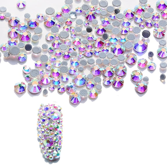 3000 Pieces Crystals Nail Rhinestones Round Beads Flatback Glass Charms Gems Stones, 6 Sizes for Nails Decoration Makeup Clothes Shoes-style:style2;