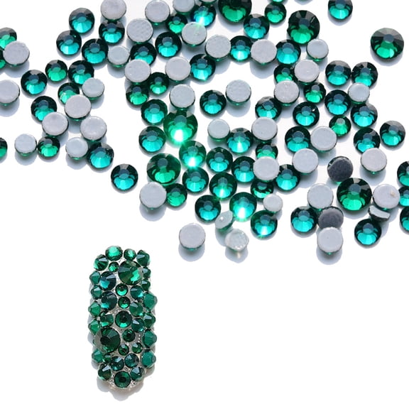 3000 Pieces Crystals Nail Rhinestones Round Beads Flatback Glass Charms Gems Stones-6 Sizes