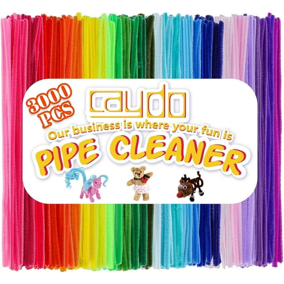 3000 Pieces Pipe Cleaners 40 Assorted Colored Chenille Stems with 100 Pieces Wiggle Eyes for Art and Crafts, Children’s Craft Supplies (6 mm x 12 inch)