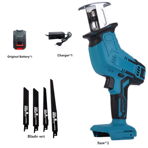 3000 RPM/Min Cordless Electric Reciprocating Saw Portable Metal Wood Cutting Machine Tool Variable Speed ,Efficient Cutting