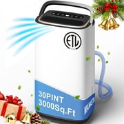 Patiosunny 30 Pint Multi-Function Dehumidifier, 3000 Sq. Ft Coverage Area with 3 Modes, 74 OZ Water Tank/24H-Timer/Drain Hose/Child lock, for Bedroom/Office/Laundry Room