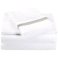 thumbnail image 1 of 3000 Thread Count Embroidered Microfiber Deep Pocket Sheets & Pillowcases Set by Impressions, Queen, 1 of 4