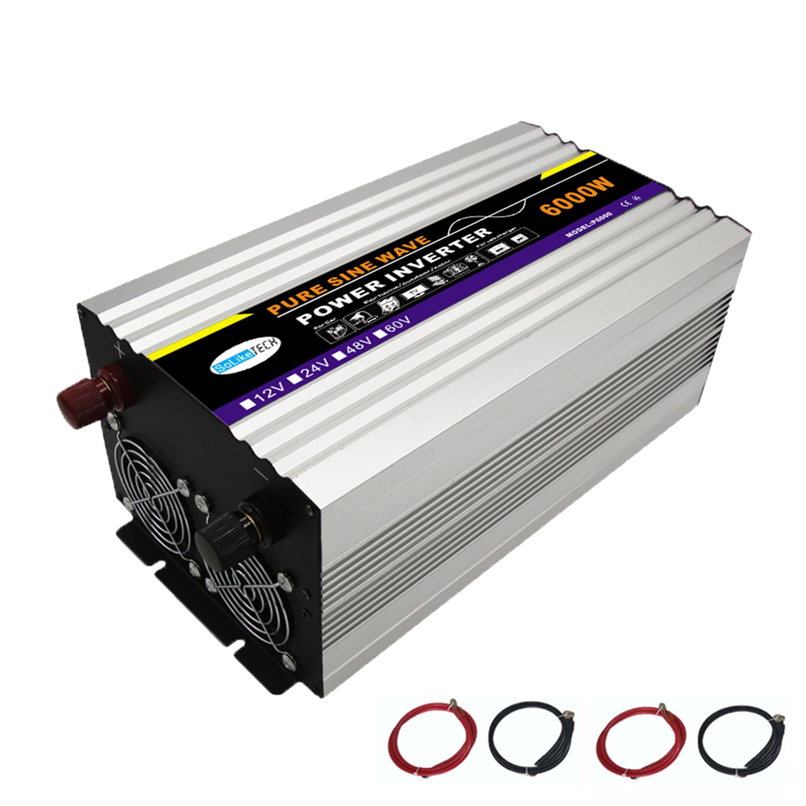 3000 Watt Power Inverter 12V DC to 220V AC Converter with 2 AC Outlets Dual LCD Display 3000W Pure Sine Wave Power Inverter for Refrigerator / Hair Dryers / Kettles / Coffee Makers