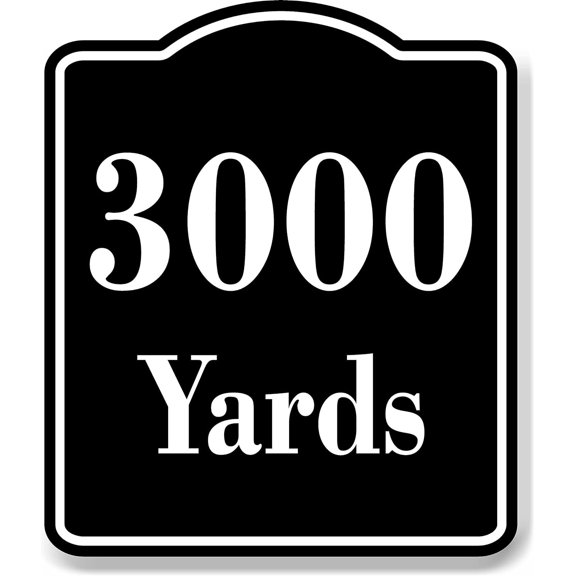 3000 Yards Distance Marker Running Race Marathon BLACK Aluminum Composite Sign, 20"x24"