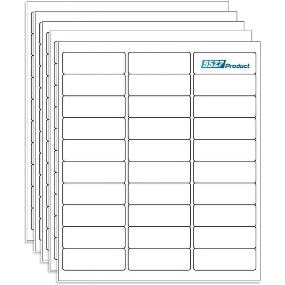 30000 1"x2-5/8" Shipping Address Labels, 30-Up White Sticker Sheets for Laser/Inkjet Printers