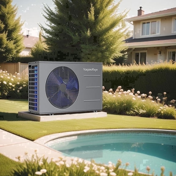 Varpoolfaye 30000 BTU Above Ground Pool Electric Pool Heater for Inground Pools up to 8000 Gallons, Swimming Pool Heater with WiFi Control App, 110V Pool Heat Pump with Titanium Heat Exchanger