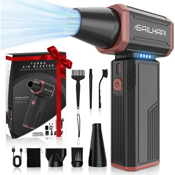 300000RPM Compressed Air Duster Cordless Rechargeable Electric Air Duster Durable Electric Duster Motor Replace Canned Air, Blower for PC, Car, Computers, Keyboard, Snow Removal & Outdoor