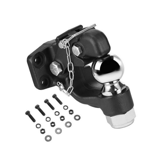 30000Lbs Pintle Hook Trailer Receiver Hook Combination 2-5/16in Hitch Ball Fits 2.5-3in Lunette Ring ,Easy to Operate