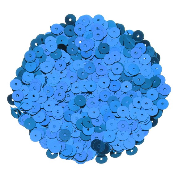 30000Pcs Flat Sequin Paillettes, 6mm/0.24" Flat Round Loose Sequin with Single Holes - 3.53 oz (100g) for DIY Crafts Sewing Embroidery Clothing, Dark Blue