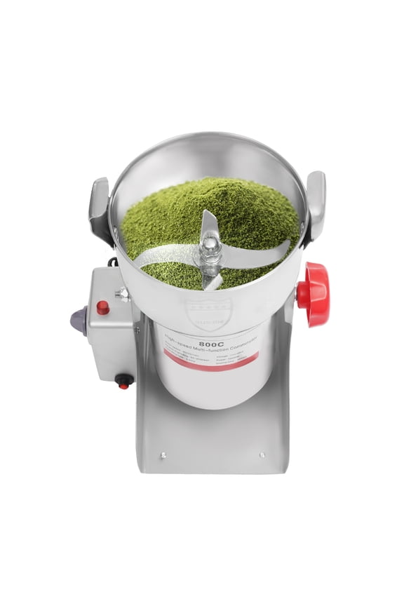 30000RPM Silver Electric Grain Mill Grinder 304 Stainless Steel Commercial Grinders for Rice Wheat Corn Spices
