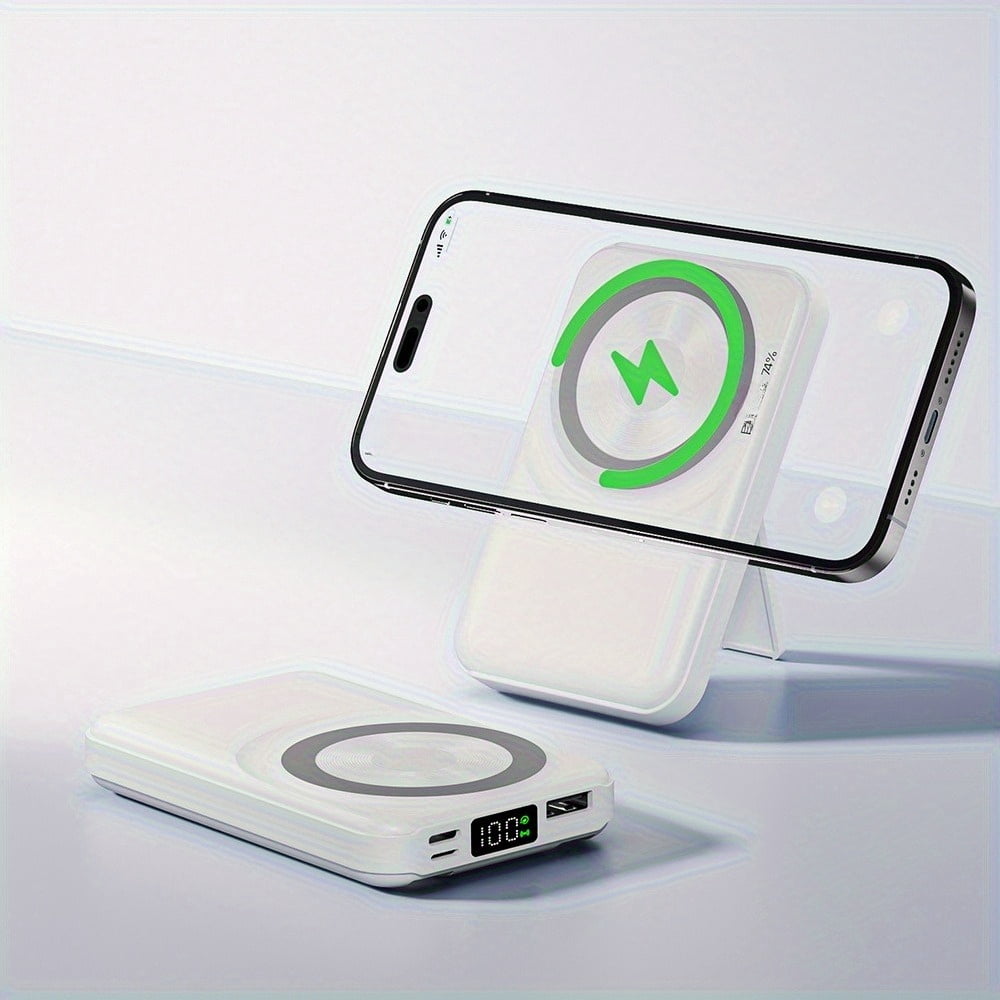 30000mAh Portable Power Bank with LED Display & Fast Charging, Includes Cables/Stand for iPhone/Android Phones, Digital Devices, Outdoor Emergency Battery Pack Gift
