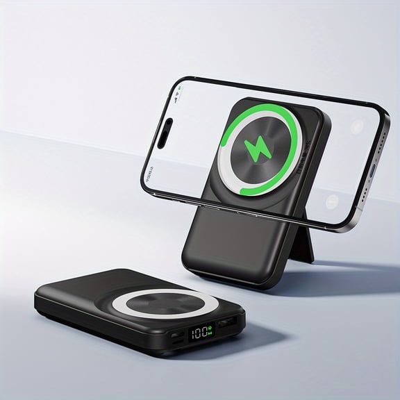 30000mAh Portable Power Bank with LED Display & Fast Charging, Includes Cables/Stand for iPhone/Android Phones, Digital Devices, Outdoor Emergency Battery Pack Gift
