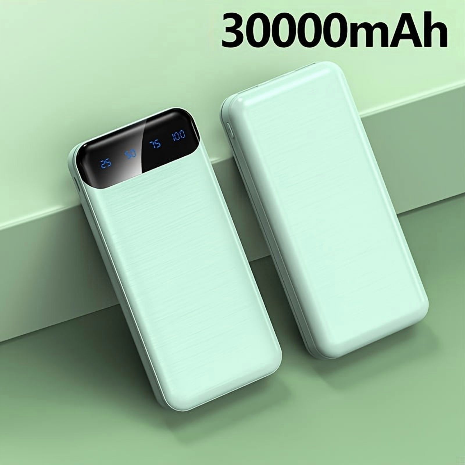 30000mAh Power Bank with LED Display, Dual USB Ports for Android Phones, Portable Charger for Outdoor Travel, Multiple Colors