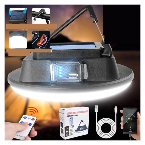 30000mAh Solar Powered Camping Lantern Rechargeable LED Flashlight Tent Lantern Camping Gadgets Emergency Hand Lamp With USB ,Bright Beads