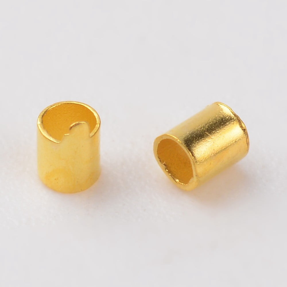 30000pcs Brass Crimp Beads Cadmium Free & Lead Free Tube Golden 1.5x1.5mm Hole: 1mm