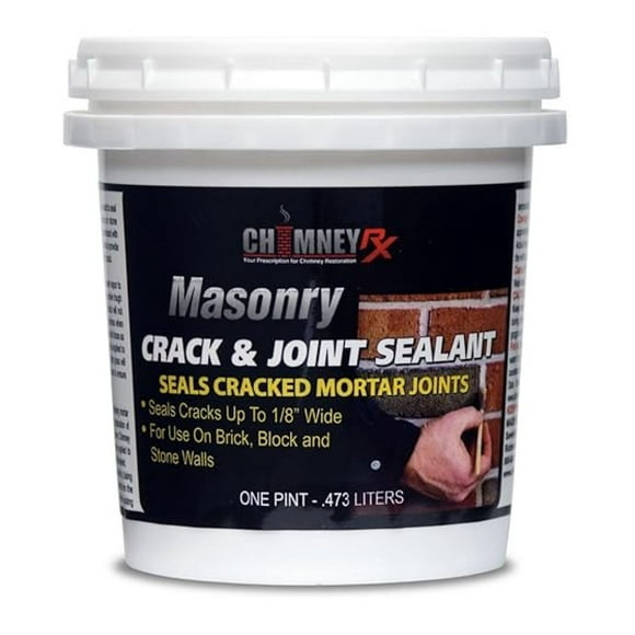 300016 Masonry Crack and Concrete Joint Filler Elastomeric & Waterproof Mortar Repair Sealant for Chimneys, Joints of Brick, Block & Stone Walls 1 Pint
