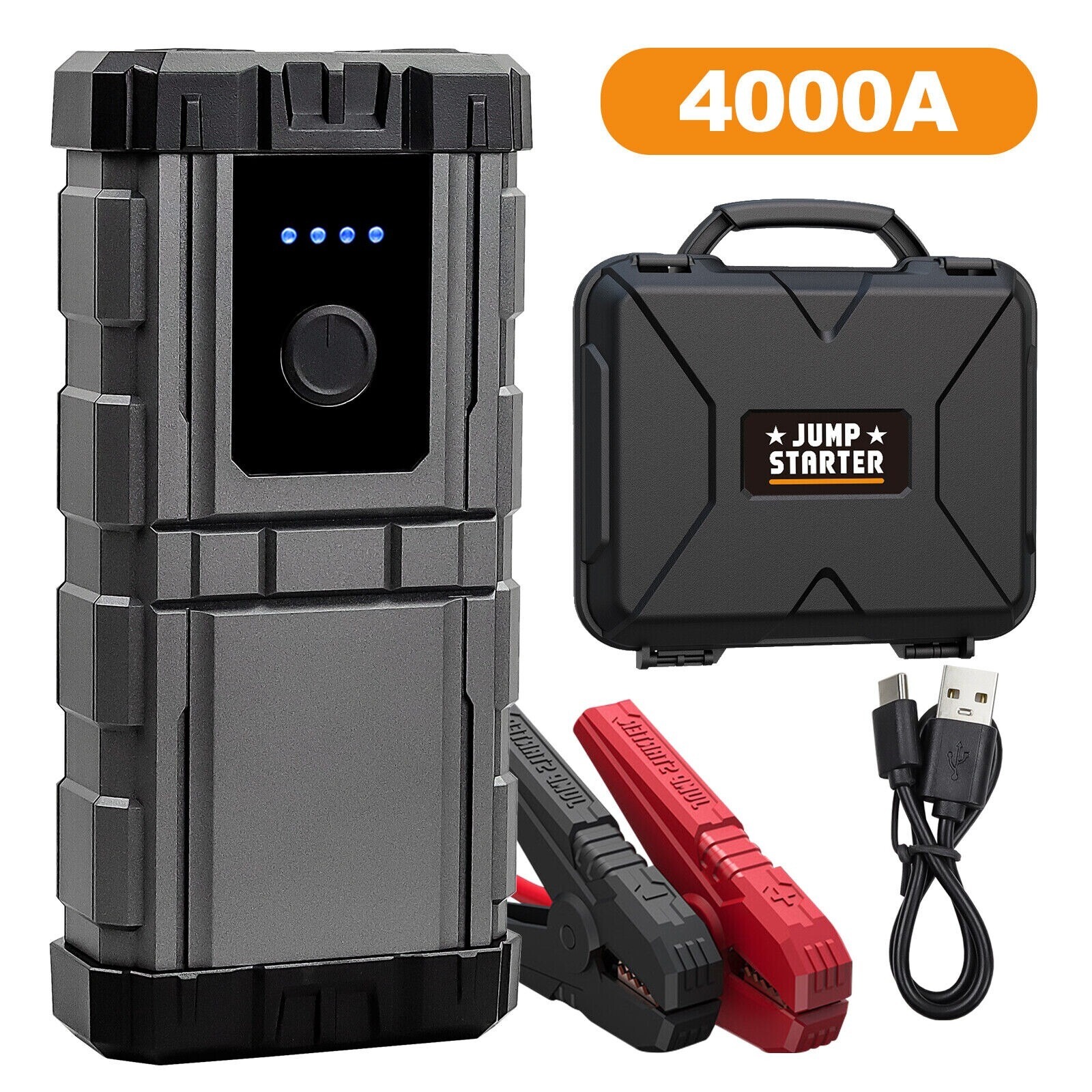 4000A Car Jump Starter, Booster Jumper Portable Power Bank Battery Charge US NEW