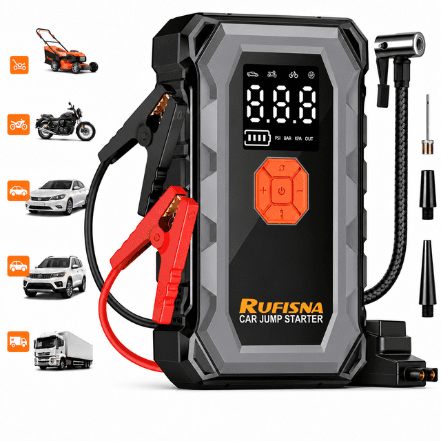 3000A Car Jump Starter with 150PSI Air Compressor,6000mAh Power Bank ...